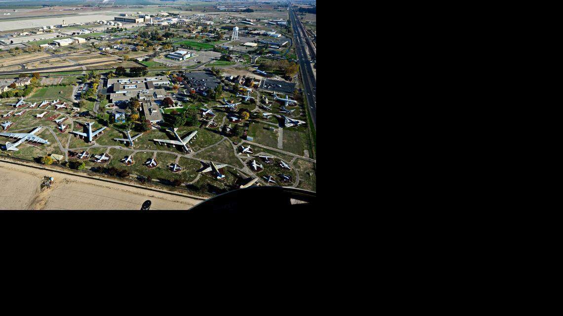 
Castle Air Museum, seen from a Robinson R22 helicopter over Atwater late last year, is expecting a new arrival next week – a Northrop-Grumman EA-6B Prowler. 
