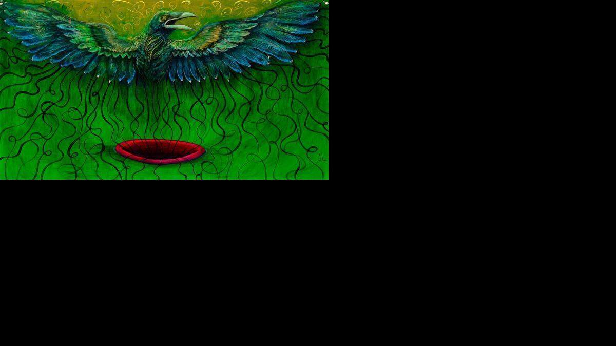 
One of the adult artists created this piece for the Art of Justice fundraiser Thursday.
