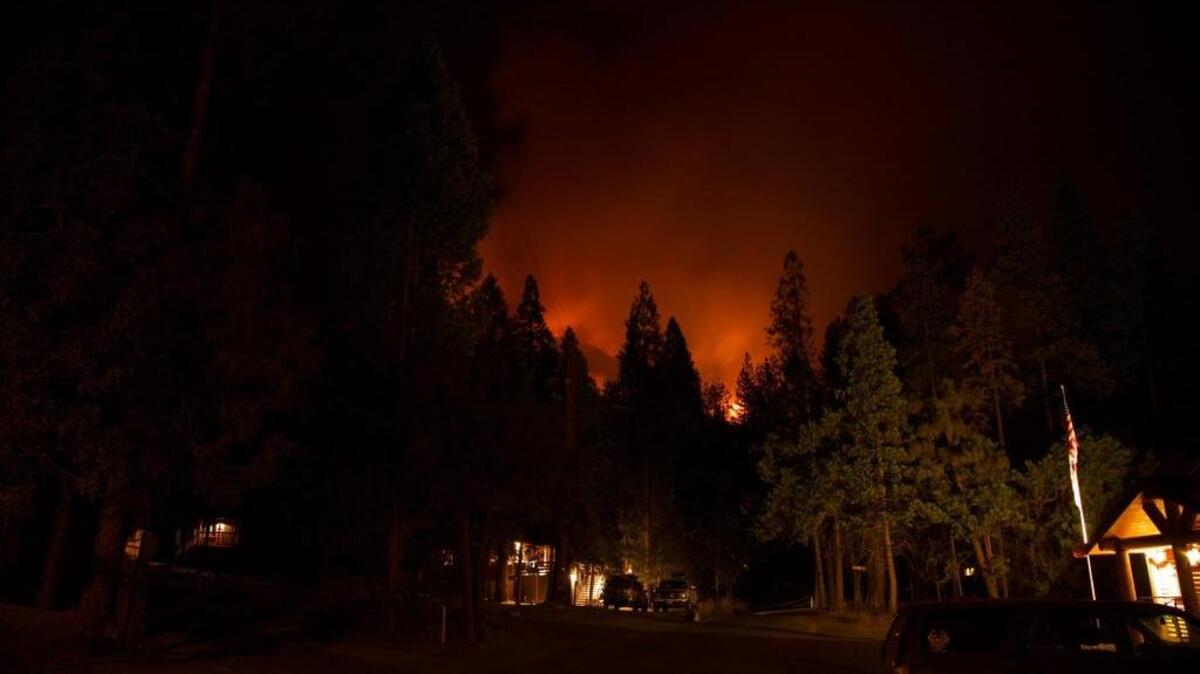 A view of the South Fork Fire on Saturday night (Aug. 19, 2017). The wildfire has been burning near Wawona since Sunday Aug. 13, 2017.