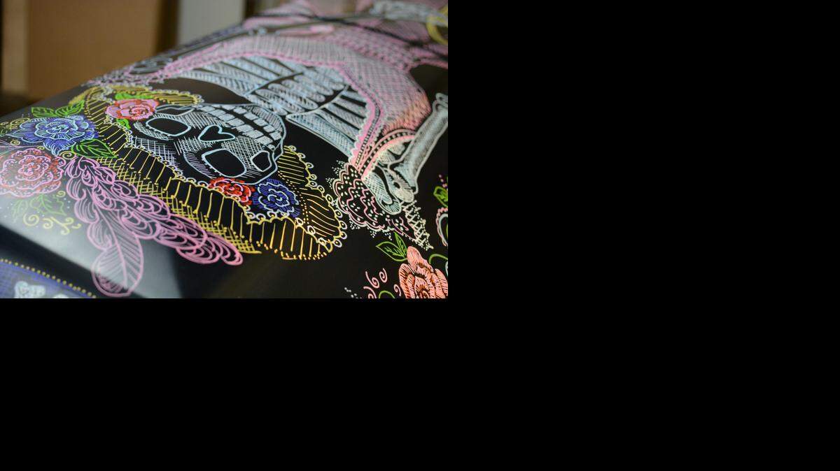 
Franklin & Downs designed a casket for Saturday’s Dia de los Muertos celebration.
