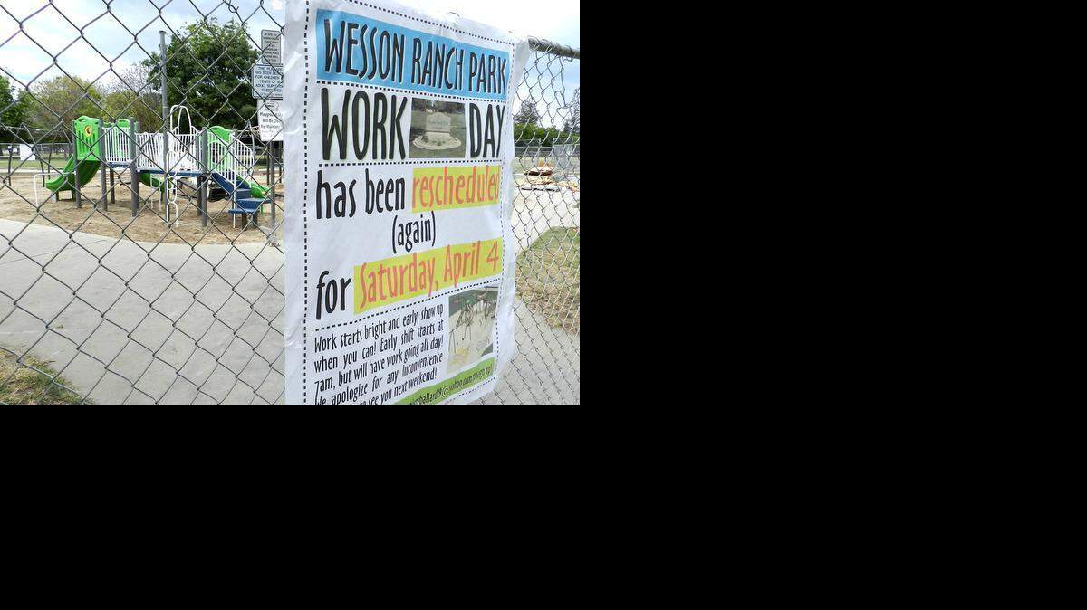 
New playground equipment awaits children after Saturday’s neighborhood work day at Wesson Ranch Park on Union Avenue in north Modesto.
