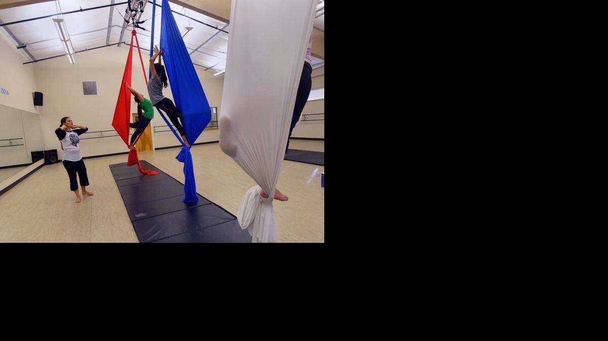 
Aerial dancers in a class taught by Kylene Murphy at the Center for Urban Performance and Service at the Westside Ministries in Turlock.
