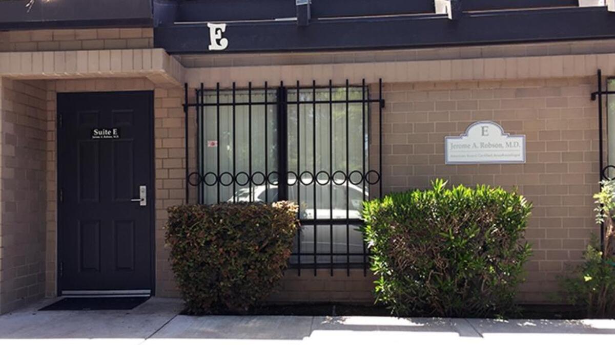 A view outside the practice of Jerome A. Robson M.D. on Thursday, April 20, 2017 in Modesto.