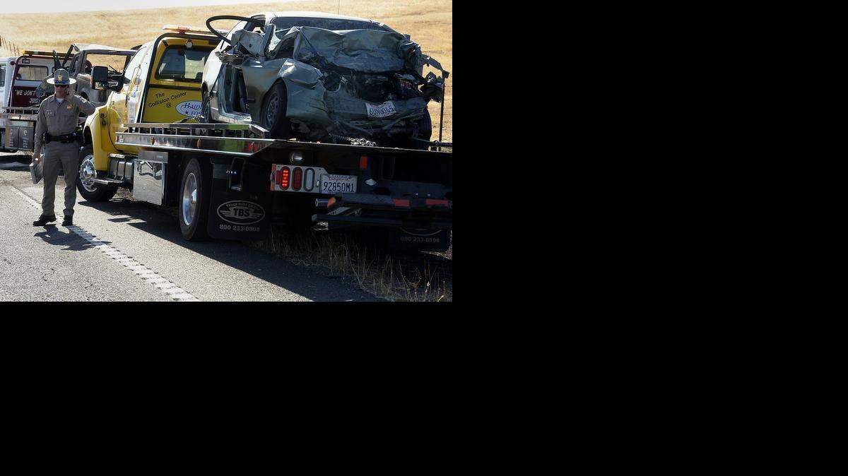 
Police clear the scene of an Aug. 26 accident on Highway 108 west of Knights Ferry near Lovers’ Leap. Frank Garcia, 81, was killed, and another man is charged with murder in the case. 
