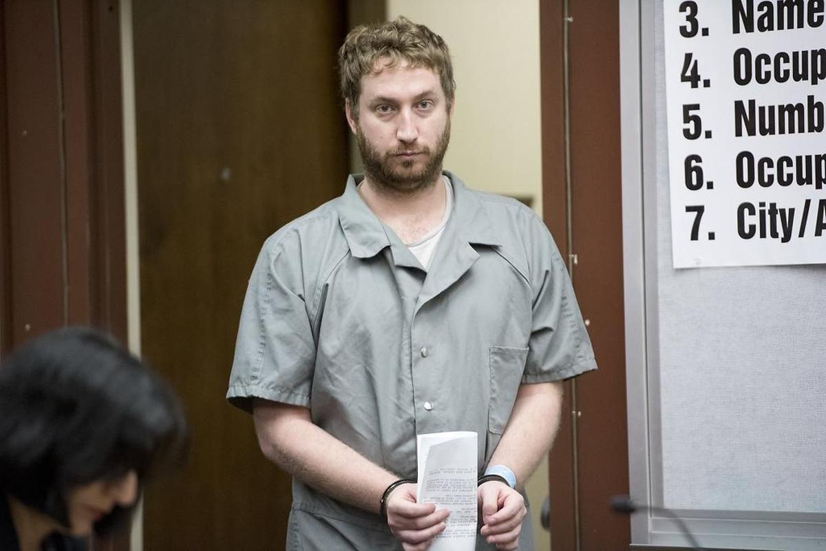 Matthew Nicholson enters a courtroom for an arraignment hearing at the Stanislaus County Courthouse in Modesto on Wednesday, Jan. 17, 2018. Nicholson is accused of killing his mother Susanne during an argument.