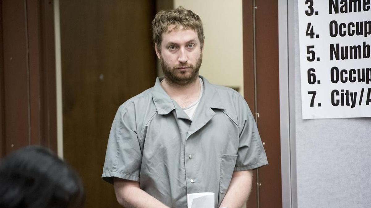Matthew Nicholson enters a courtroom for an arraignment hearing at the Stanislaus County Courthouse in Modesto on Wednesday, Jan. 17, 2018. Nicholson is accused of killing his mother Susanne during an argument.