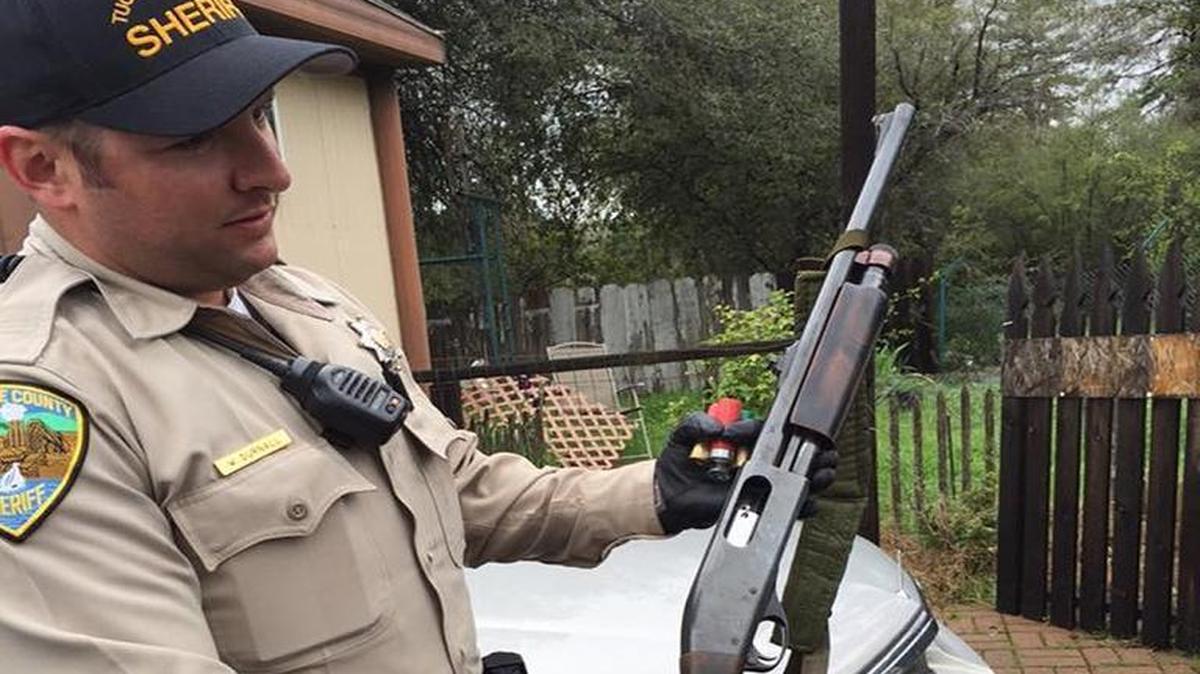 Geoffrey Wagner, 28-year-old felon, was arrested Tuesday on felony charges after he was found with a shotgun and Molotov cocktails made out of wine bottles, according to the Calavaras County Sheriff’s Department.