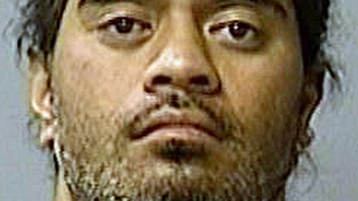 Paoa Nakiso, 40, was arrested on suspicion of child endangerment, domestic violence, assault with a deadly weapon, hit and run and felony pursuit.