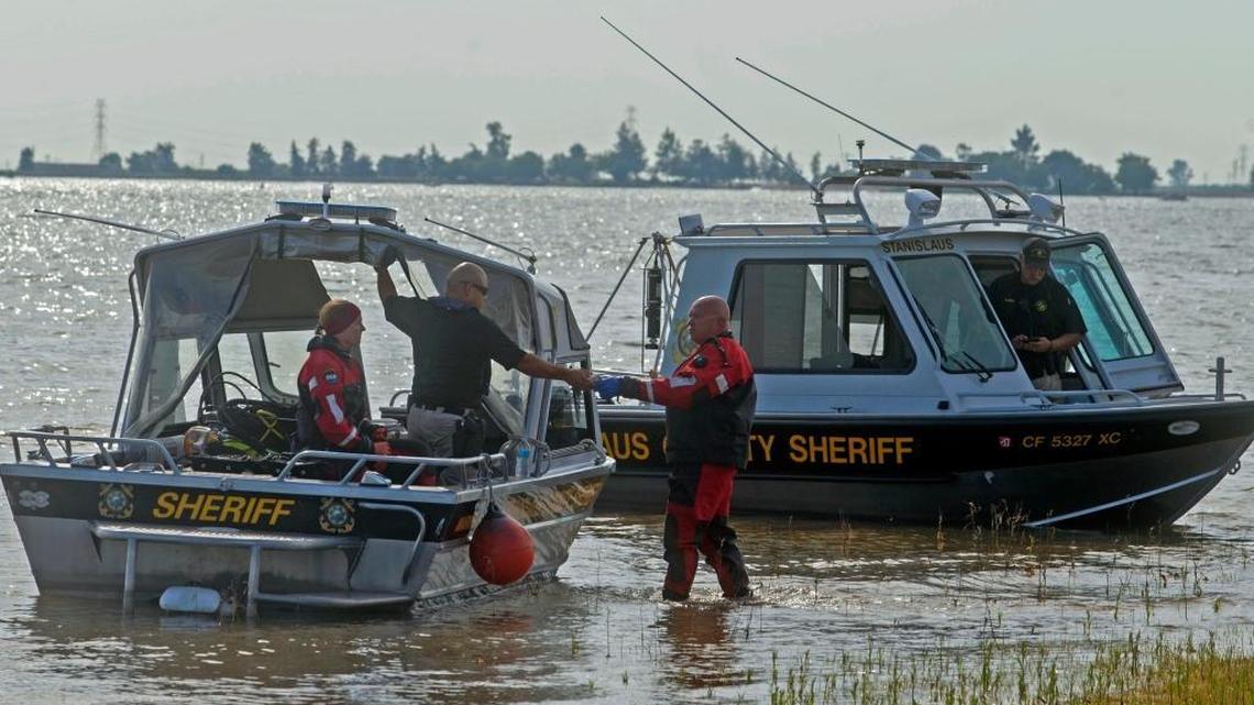 The Stanislaus County Sheriff’s Department conducts a search-and-recovery effort for two teenage boys from Oakland, Calif., who drowned at Woodward Reservoir on May 28, 2016.
