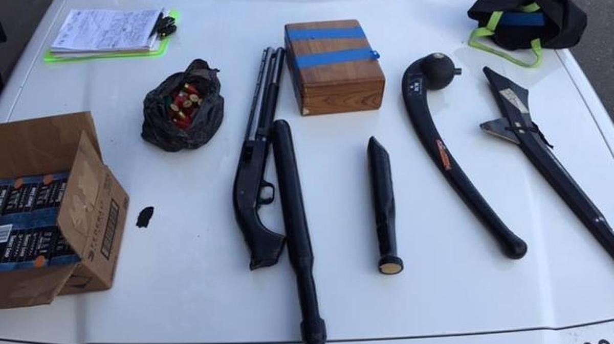 A probation search of a vehicle following a theft at Home Depot in Riverbank on Tuesday uncovered illegal drugs and weapons and led to the arrest of Modesto resident Shyanna Page and Ceres resident Caleb Taylor.