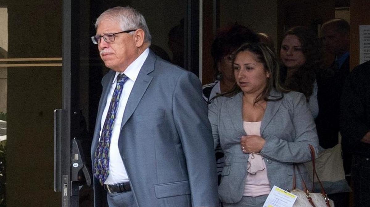 
Percy Martinez, Frank Carson’s lawyer, exits the courtroom during a break in the preliminary hearing for Frank Carson and other defendants in Modesto on Monday.
