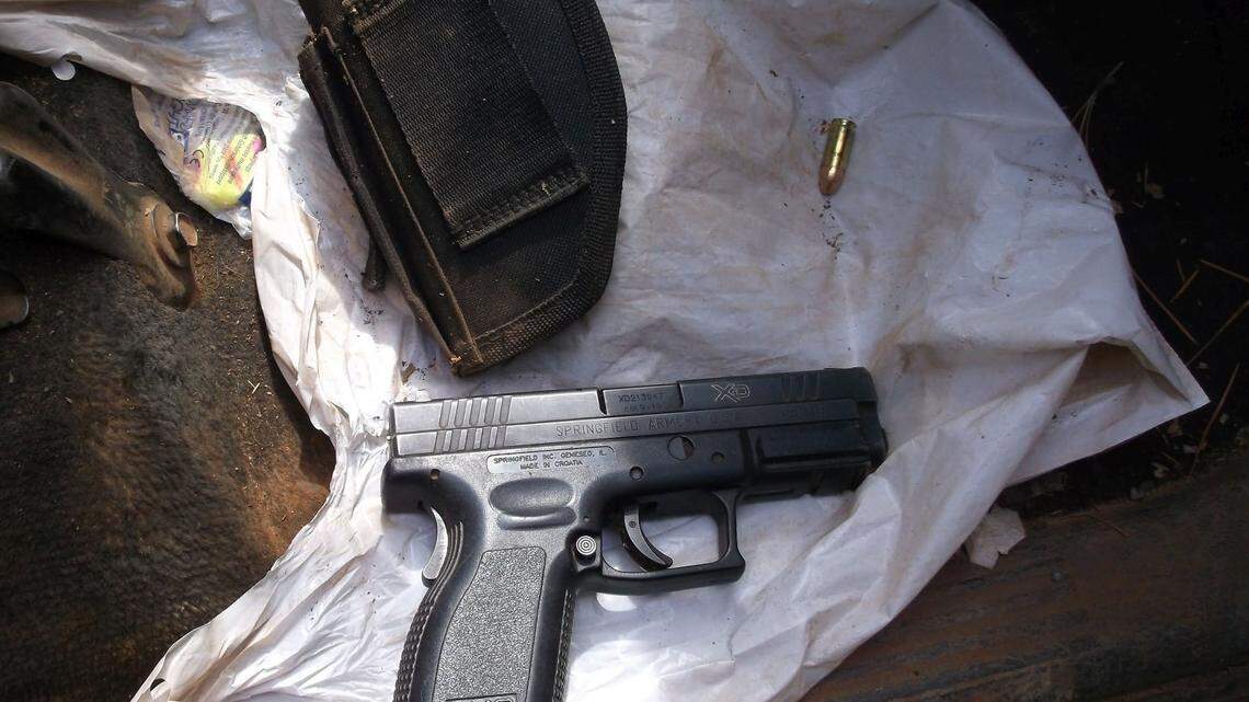 This gun was found in the pickup truck of a man who fled on foot after a vehicle pursuit on Sept. 22, 2021, the Calaveras County CA Sheriff’s Office said.