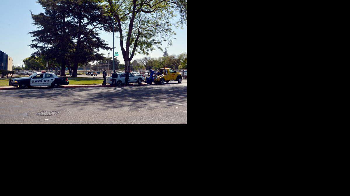 
A 26-year-old auto theft suspect was pulled from the roof of a home Thursday morning after crashing a car in front of Downey High School in Modesto after a brief pursuit.
