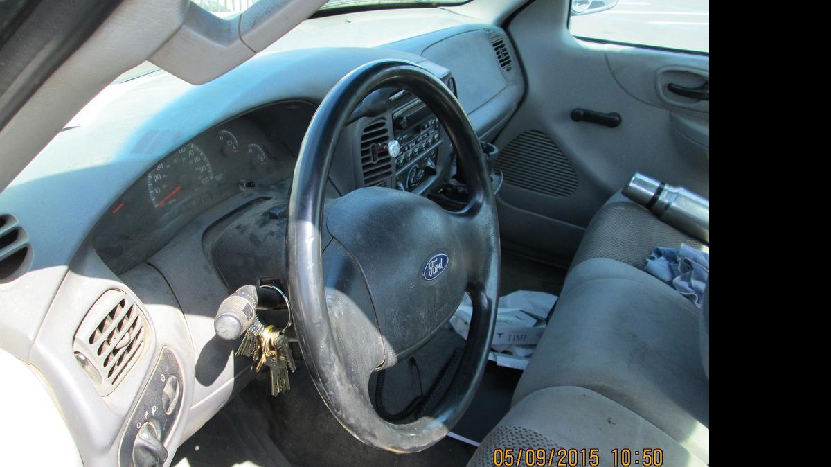 
This truck’s owner left it parked with the windows rolled all the way down and the keys left dangling from the turn signal arm. Modesto police volunteers and explorers have been issuing courtesy notices to people who’ve made their vehicles targets for theft by leaving their windows down, doors unlocked and valuables visible.
