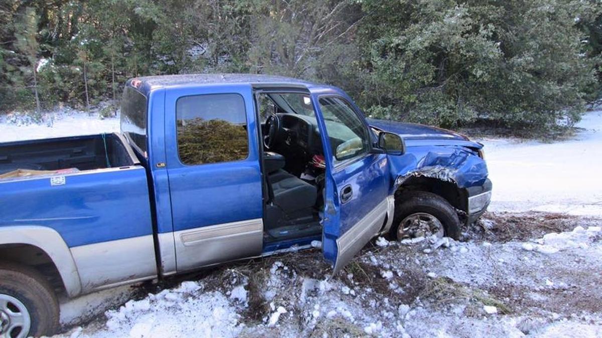 A driver who stole a pickup truck was captured after getting stuck in an embankment in Tuolumne County on Tuesday.