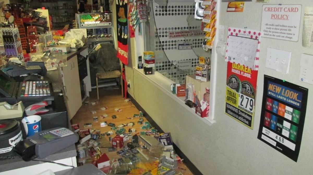 A burglar broke a window in the Claim Jumper Outpost in Big Oak Flat early Sunday to steal tobacco products.