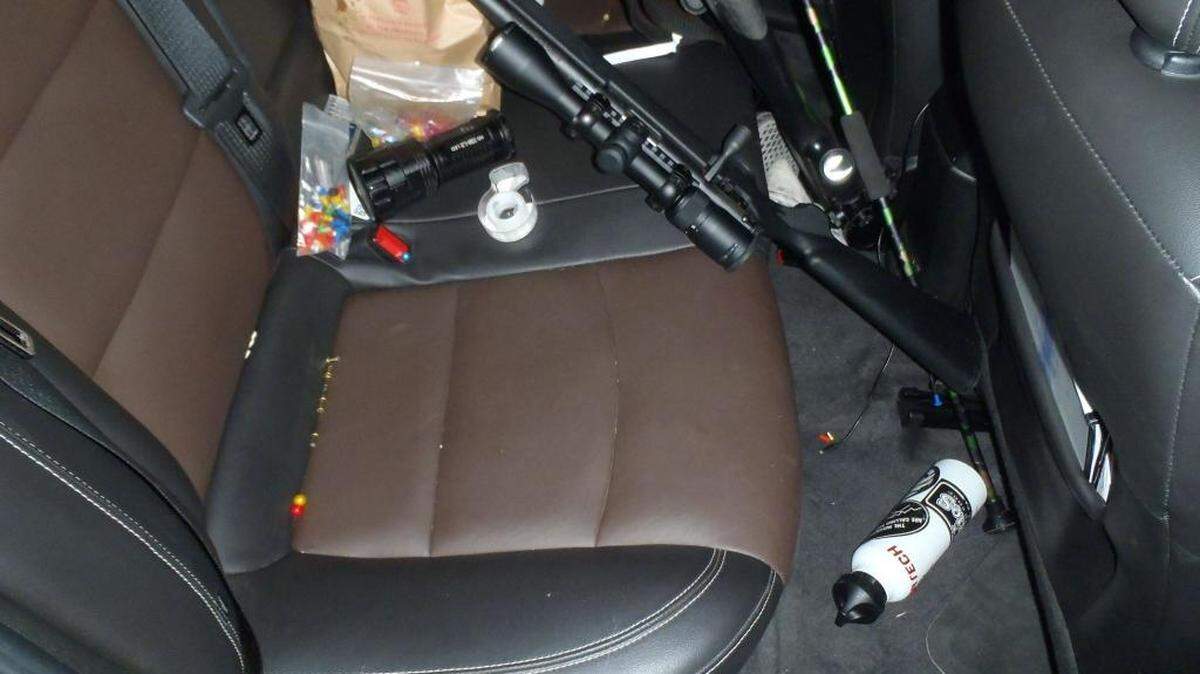 Sonora police on Saturday (Sept. 2, 2017) found two .22 caliber rifles in this car’s back seat, along with a blow gun and pellet gun after one of the guns accidentally fired in Sonora, California.