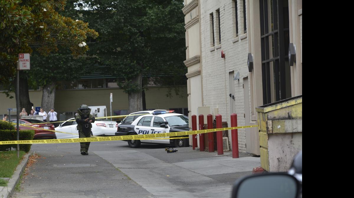 
A building was evacuated and the Stanislaus County Sheriff’s Department bomb squad called when a suspicious object was found in an alley off of I street between 11th and 12thsStreets. 

