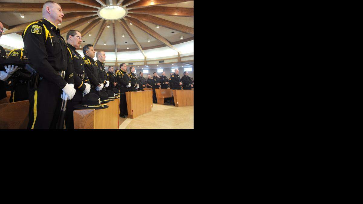 
Members of the Modesto Police Department, Stanislaus County Sheriff’s Department and regional firefighting agencies attend a previous Blue Mass at St. Joseph’s Catholic Church in Modesto. 
