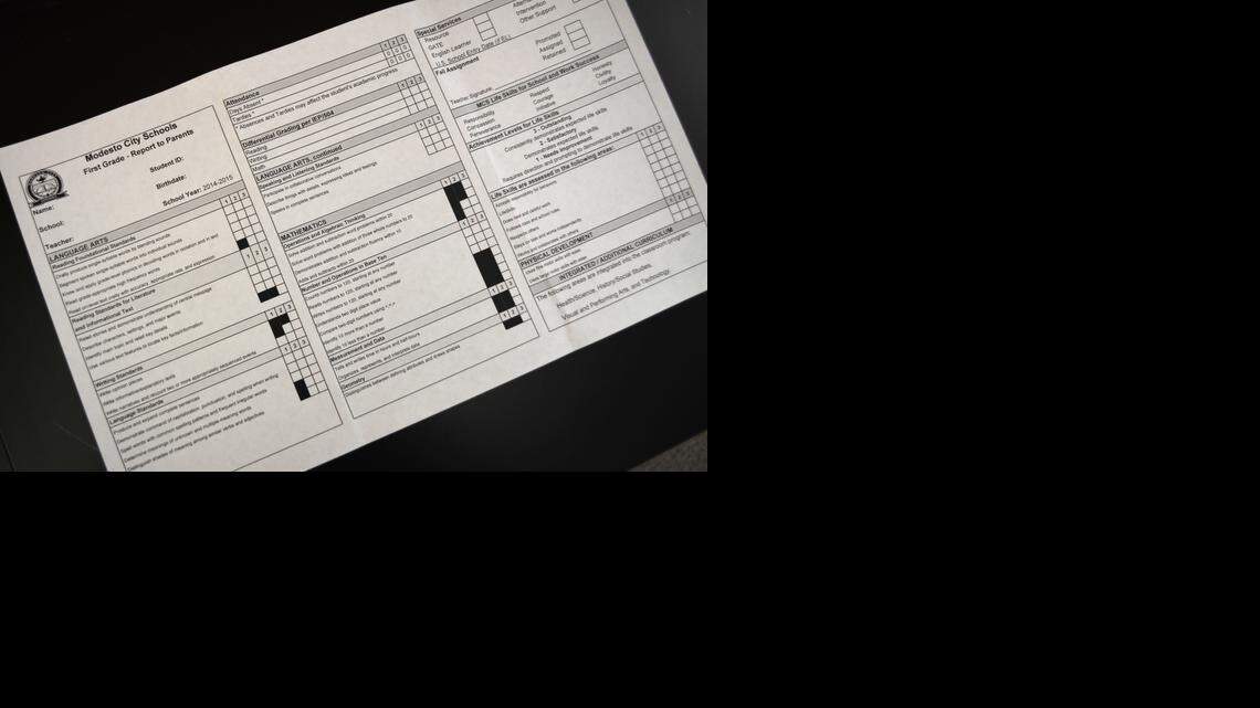 
Modesto City Schools’ first-grade report card measures students’ progress in meeting reading and math standards and on life skills.
