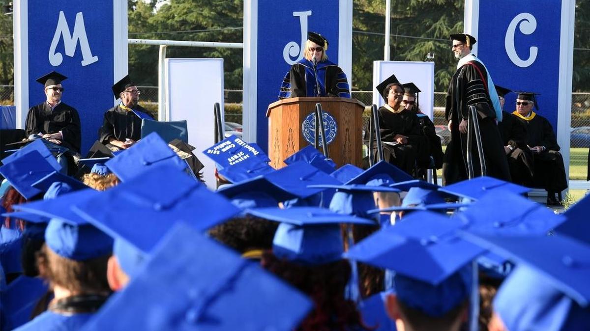Modesto Junior College held its 94th commencement ceremony April 29, 2016, in the east campus stadium in Modesto, Calif.