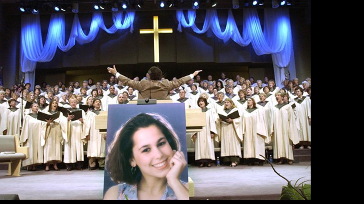 
A memorial service was held for Laci Peterson and her unborn son at the Worship Center of the First Baptist Church in Modesto on May 4, 2003.
