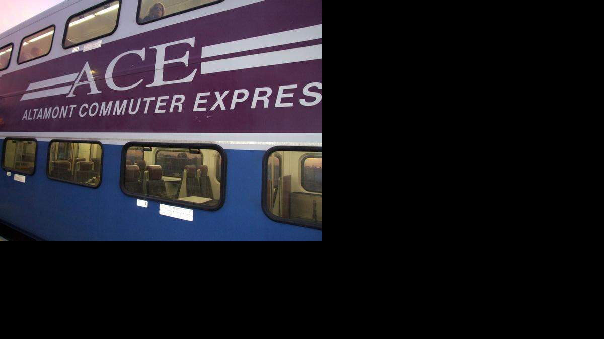 
An Altamont Corridor Express train prepares to depart from the Manteca/Lathrop station Thursday. The service runs from Stockton to San Jose, but could be extended to Modesto, Turlock and Merced if plans go through. Leaders from the expansion area rode the train Thursday to help promote the idea.
