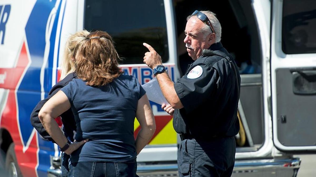 American Medical Response community paramedic John Perino, right, responds to a call in Modesto on Thursday, Sept. 22, 2016. Perino is one of five community paramedics in Stanislaus county authorized to sidestep state regulation to help better serve the mentally ill here and ease the burden on overcrowded emergency departments through a pilot program of California’s Office of Statewide Health Planning and Development.
