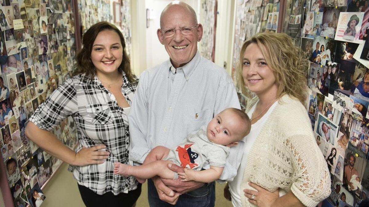 Dr. Harvey Palitz delivered three generations of the Richards family: Diana, Britney and Dyllan. They are shown in his office in Modesto, Calif., on Tuesday, June, 23, 2015.