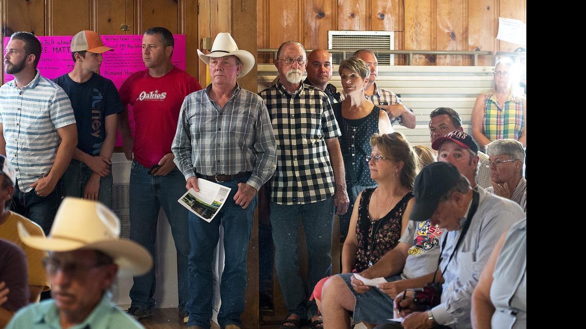 
A large crowd filled the Knights Ferry Community Center to participate in a community meeting on water and other issues in Knights Ferry on Thursday.
