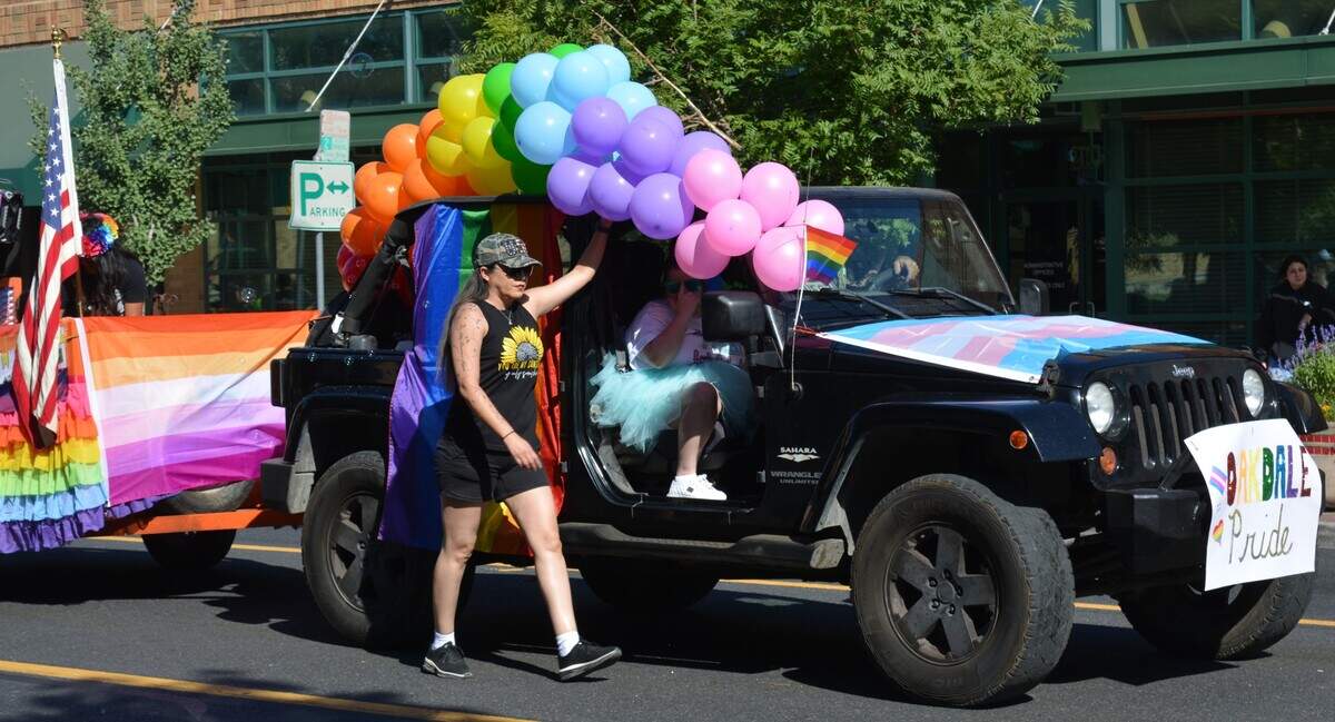 Oakdale Pride entered a float supporting LGBTQ+ people in a June 26, 2021, parade marking the city’s 150th anniversary.