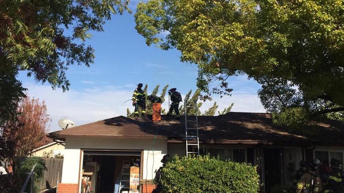 Crews with Stanislaus Consolidated Fire Protection District on scene of a residential structure fire Monday (10-30-17) on Maple Drive in Oakdale, Calif. Fire has been contained, Crews are checking for extension.