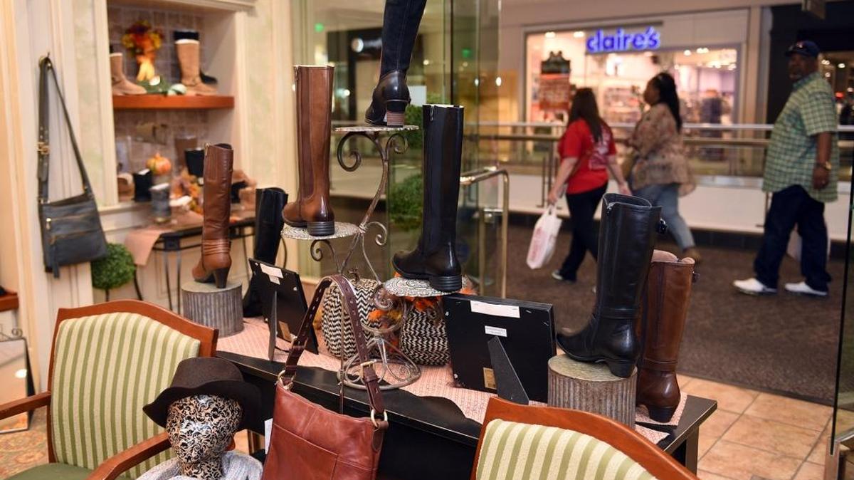 Retail was a bright spot in the region’s economy, notes the fall 2016 Business Forecast Report by a professor at California State University, Stanislaus. Here, patrons shop Oct. 23 at The Shoe Box, celebrating 30 years in business at Vintage Faire Mall in Modesto.