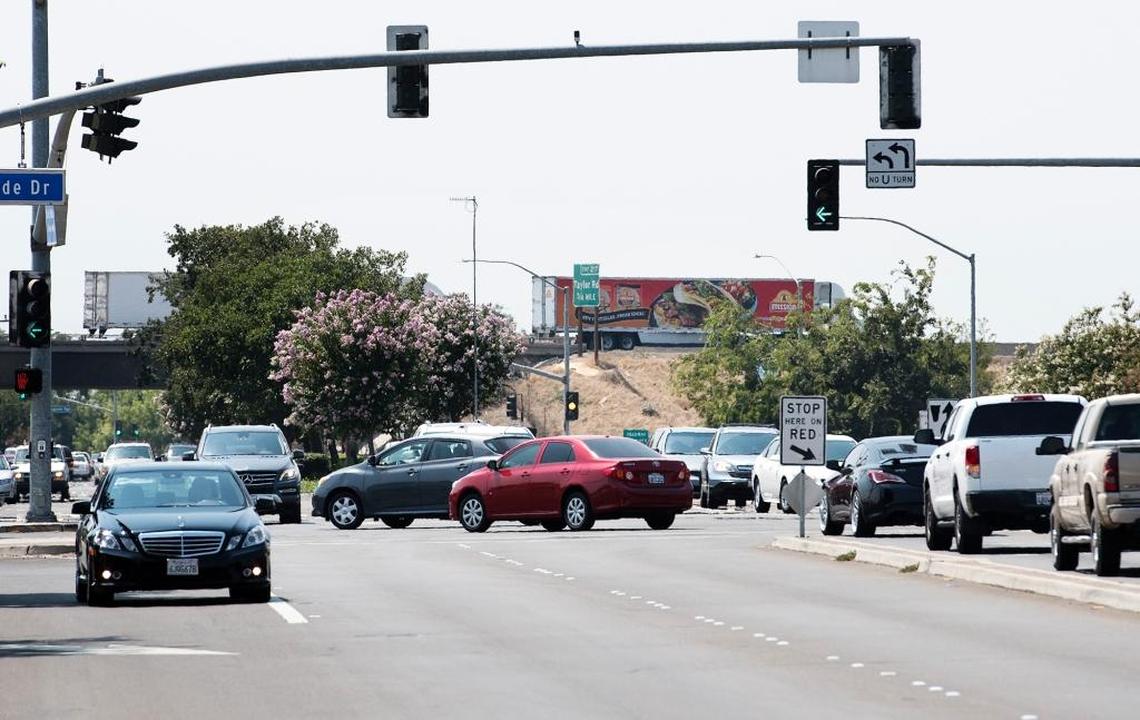 Motorists navigate the West Monte Vista Avenue and Countryside Drive intersection in Turlock on Wednesday, July 27, 2016.