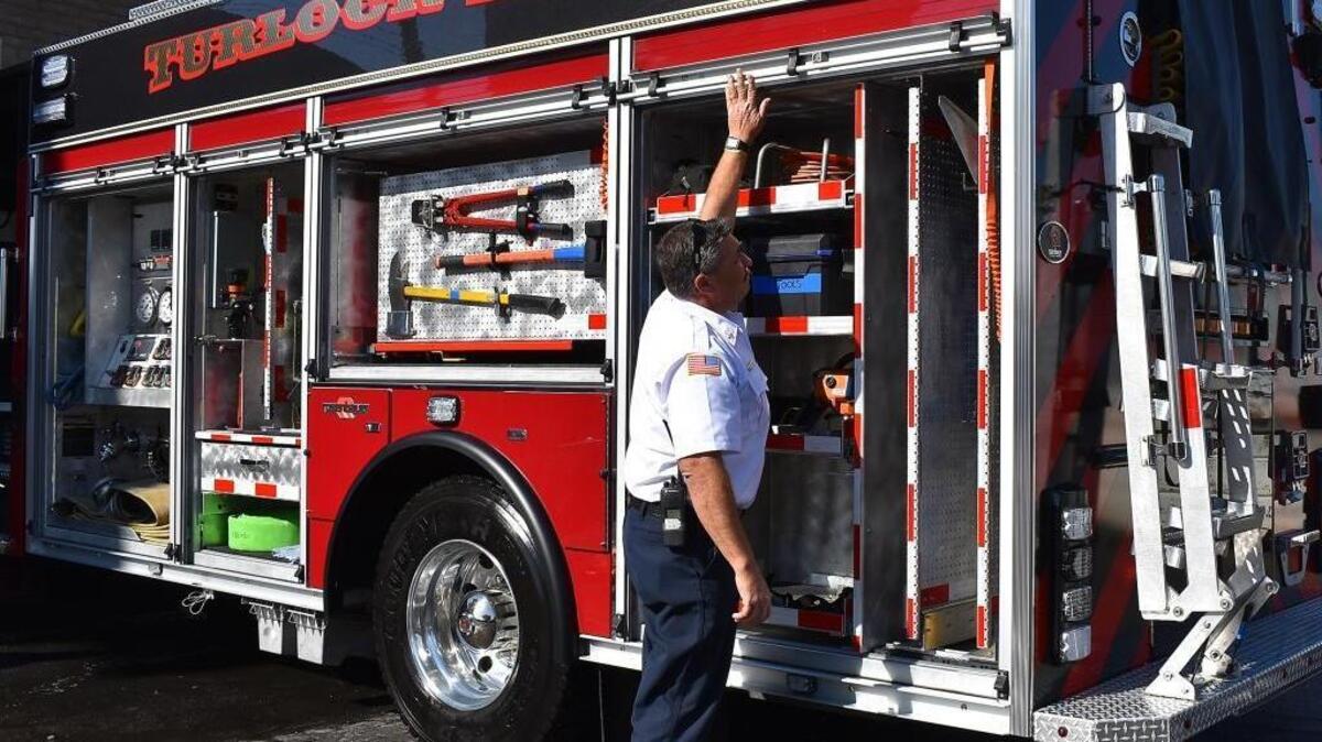 A Turlock fire engine is pictured in 2017.