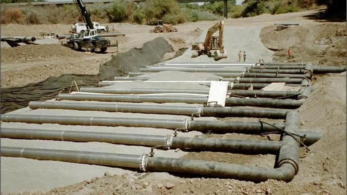 The Turlock Irrigation District installed these intake pipes in the bed of the Tuolumne River in 2001 in anticipation of supplying a treatment plant for Turlock and Ceres. The project is finally getting traction.