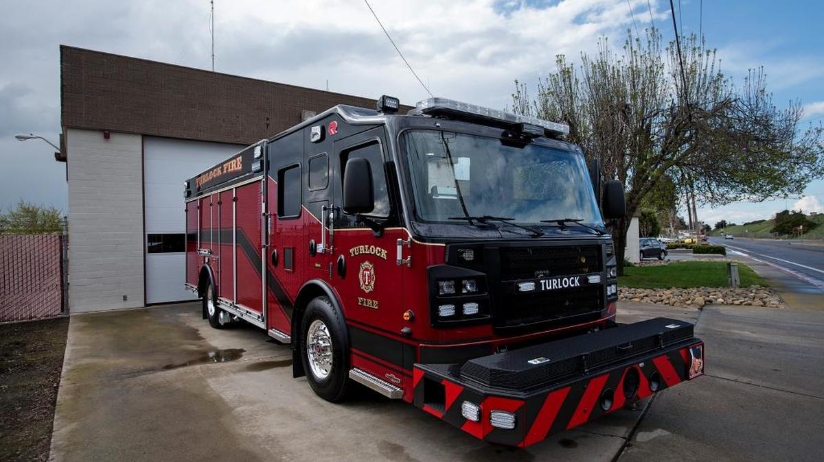 The new 2016 Rosenbauer type one engine at Turlock Fire Station 2 in Turlock, Calif., on Wednesday, March 22, 2017.