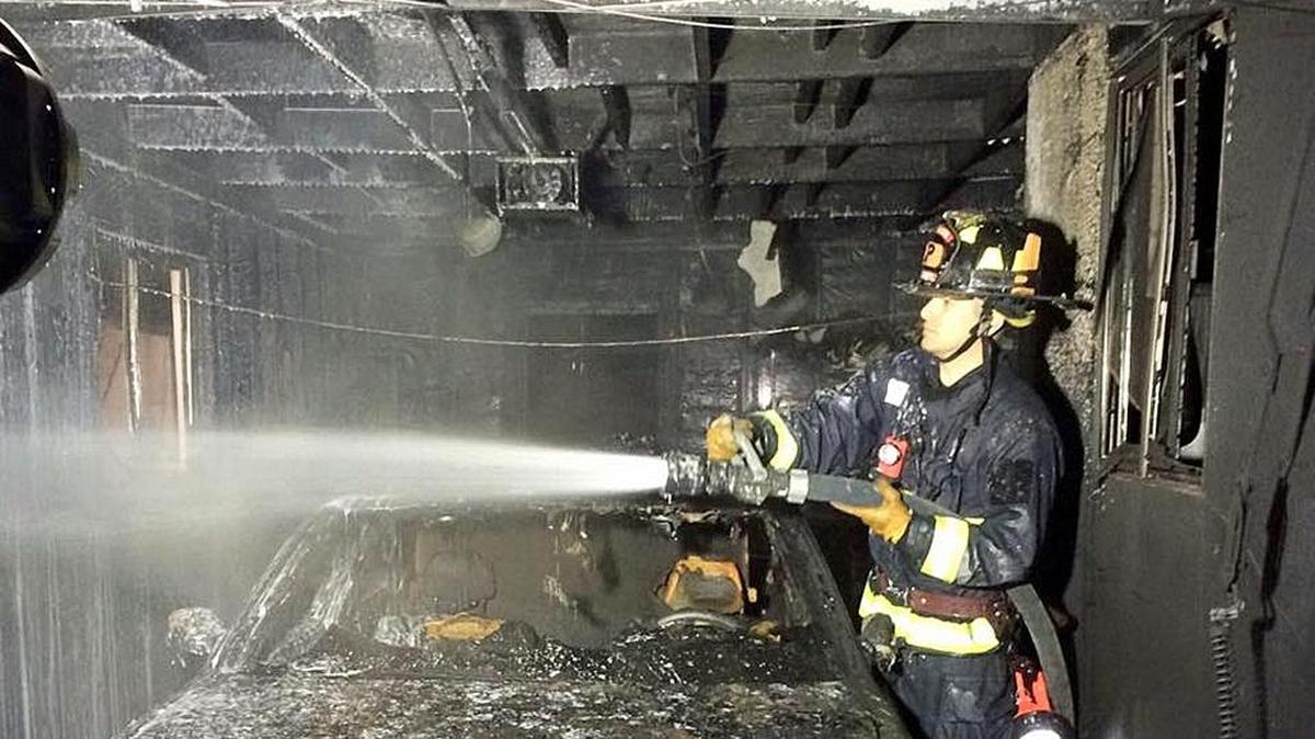 Flames destroyed a garage at 1123 Pioneer Ave., before Turlock Fire Department crews arrived at 3:30 a.m. to find heavy smoke pouring from all windows and vents, the department reported. The fire, which killed a cat and sent two people to the hospital, occurred on Sunday, March 6, 2016.
