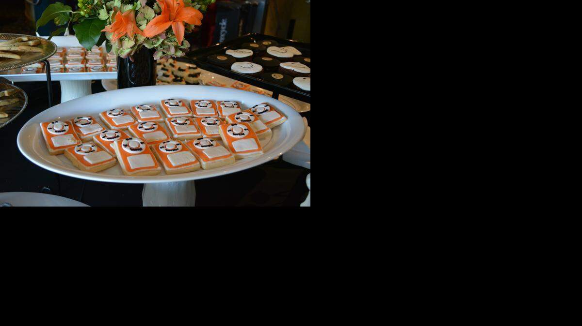 
The Stratford at Beyer Park, which arranged the benefit screening, provided musically themed snacks, including iPod cookies for the film “Alive Inside” at the State Theatre in Modesto, Calif., on Sunday, Nov. 2, 2014.
