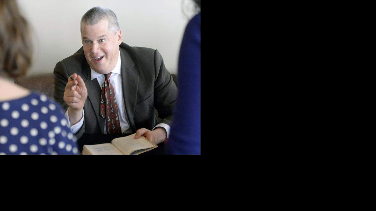 
Author Daniel Handler, of Lemony Snicket’s “A Series of Unfortunate Events,” points to a young fan during his meet-and-greet where he signed books at the Gallo Center for the Arts on Sunday.
