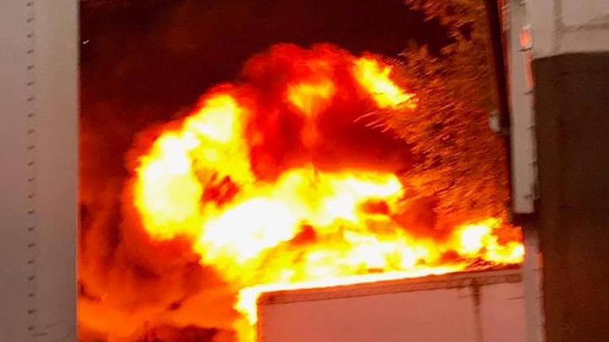 A fire on Sunday morning (Oct. 8, 2017) burned two storage containers behind businesses in the 700 block of South Seventh Street, just east of Highway 99 in Modesto, California.
