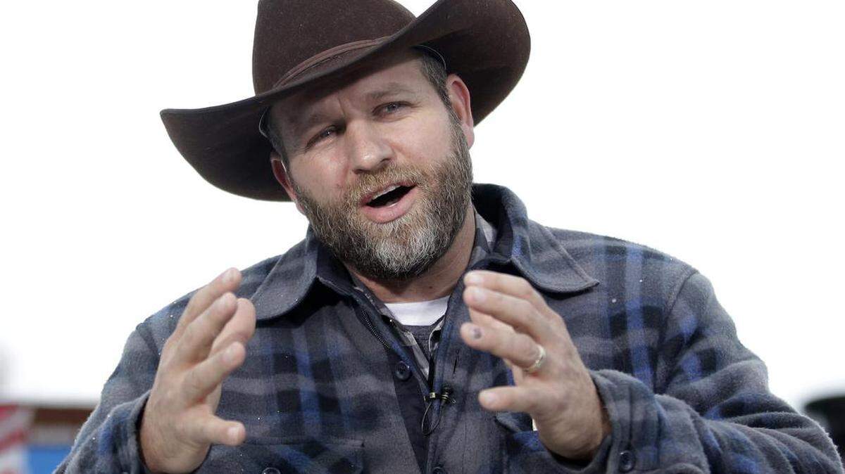 In this Jan. 5, 2016, file photo, Ammon Bundy speaks during an interview at Malheur National Wildlife Refuge near Burns, Ore.