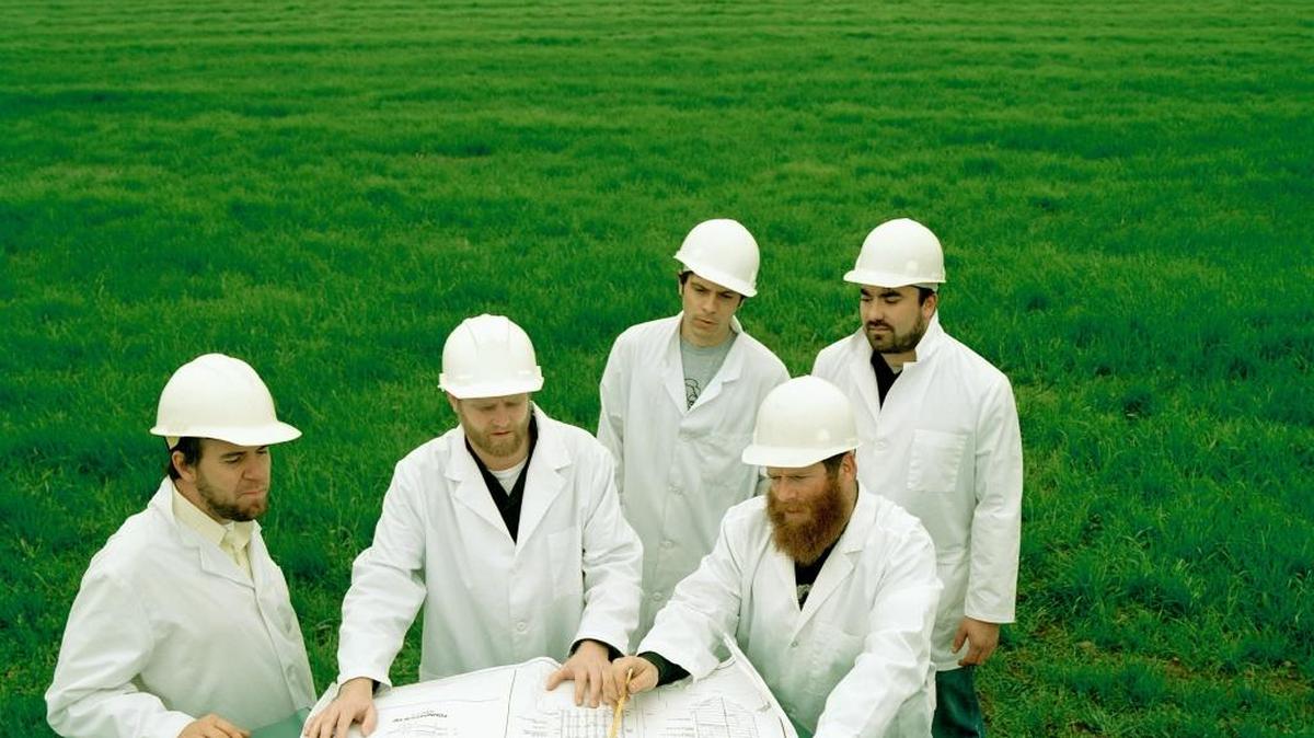 Grandaddy, seen in a recent publicity image, from left, Jason Lytle, Tim Dryden, Jim Fairchild, Aaron Burtch and the late Kevin Garcia.