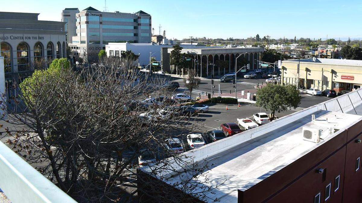 A developer is interested in this parking-lot property at 10th and I streets in downtown Modesto as the site for a mixed-use retail and housing project of perhaps three to five stories.