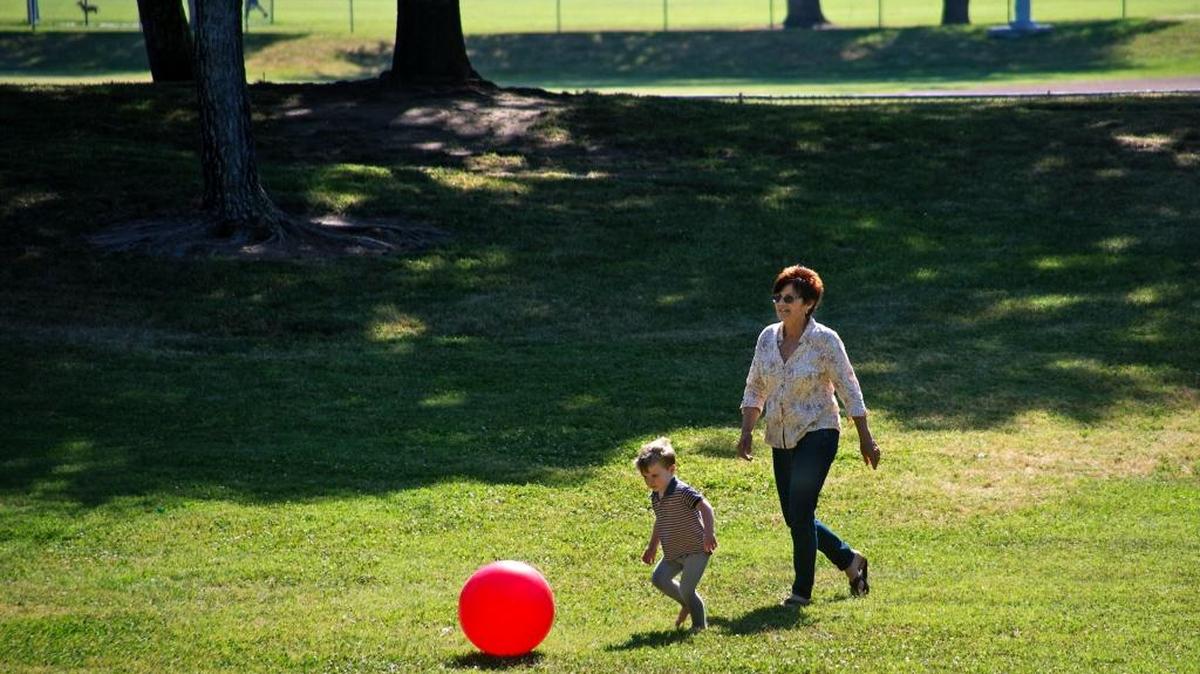 Eva Feeney plays with her grandson Grayson Womack, 2, at Davis Community Park in Modesto, Calif., on Thursday, May 11, 2017.