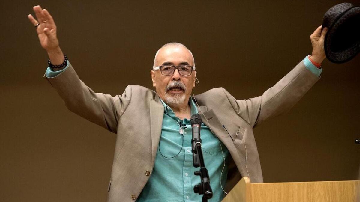U.S. Poet Laureate Juan Felipe Herrera gives a presentation of his poetry at the Carnegie Arts Center in Turlock on Sunday, Sept. 18, 2016.