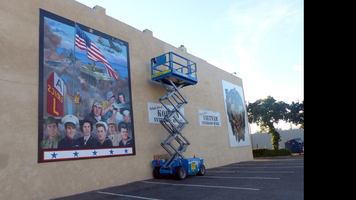 
The mural “The Spirit of America” by Colleen Mitchell-Veyna, honoring Mantecans who served in World War II, will be dedicated Saturday in Manteca.
