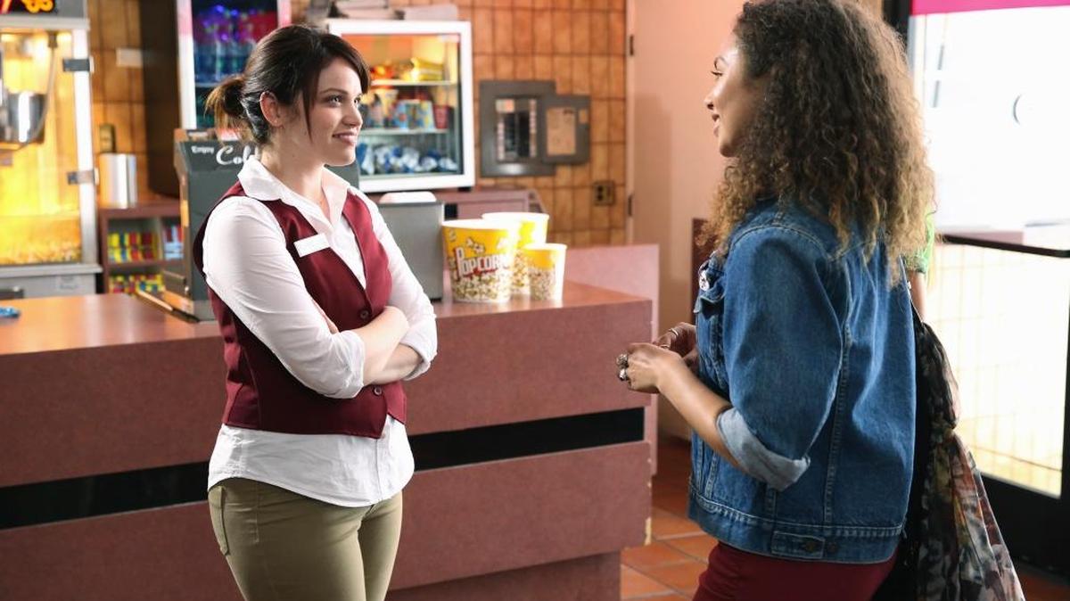 Modesto-raised actress Lindsay Pearce, left, appears in a scene with series star Jessica Sula on the new Freeform series “Recovery Road.”