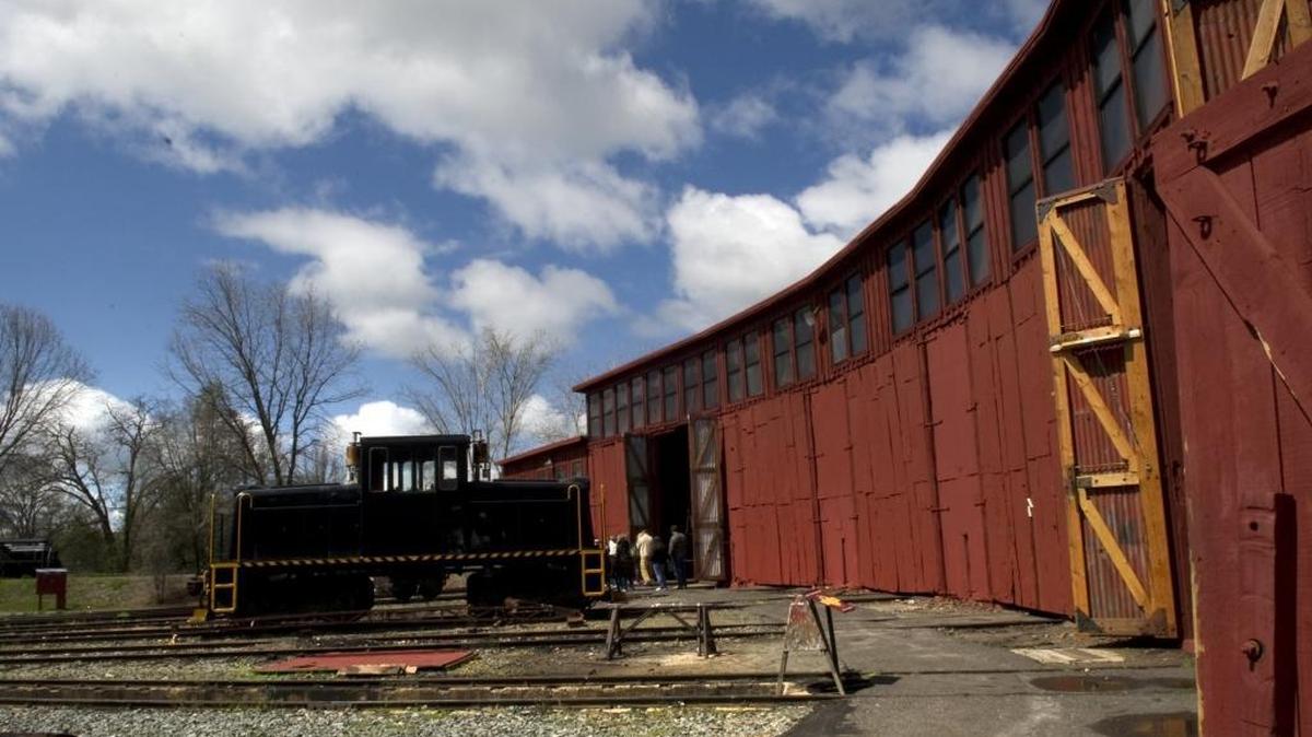 
The maintenance roundhouse at Railtown 1897 State Historic Park in Jamestown, Calif., is shown in April 2012.
