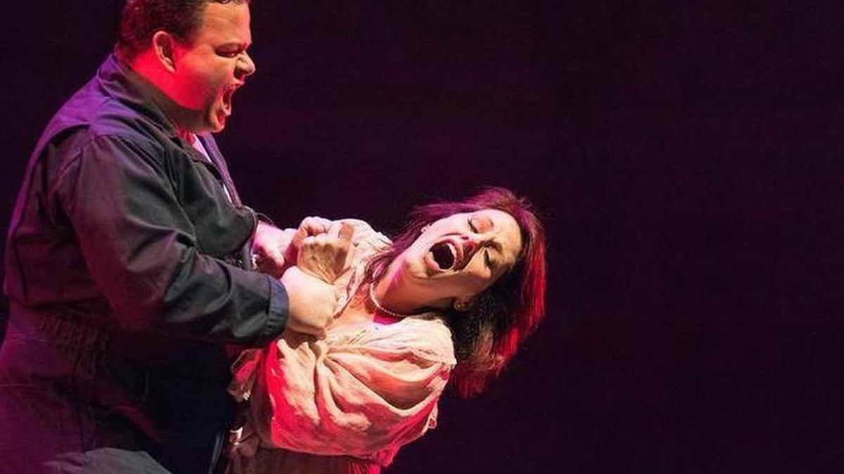 James Callon as Mitch and Carrie Hennessey as Blanche in Fresno Grand Opera and Modesto’s Townsend Opera production of “A Streetcar Named Desire.”
